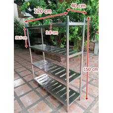 ชั้นวางของสแตนเลสเจาะร่อง 4 ชั้นวาง